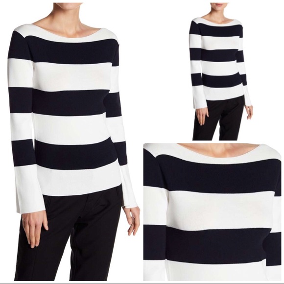 Catherine Malandrino Boatneck Stripe Sweater S - Picture 1 of 2
